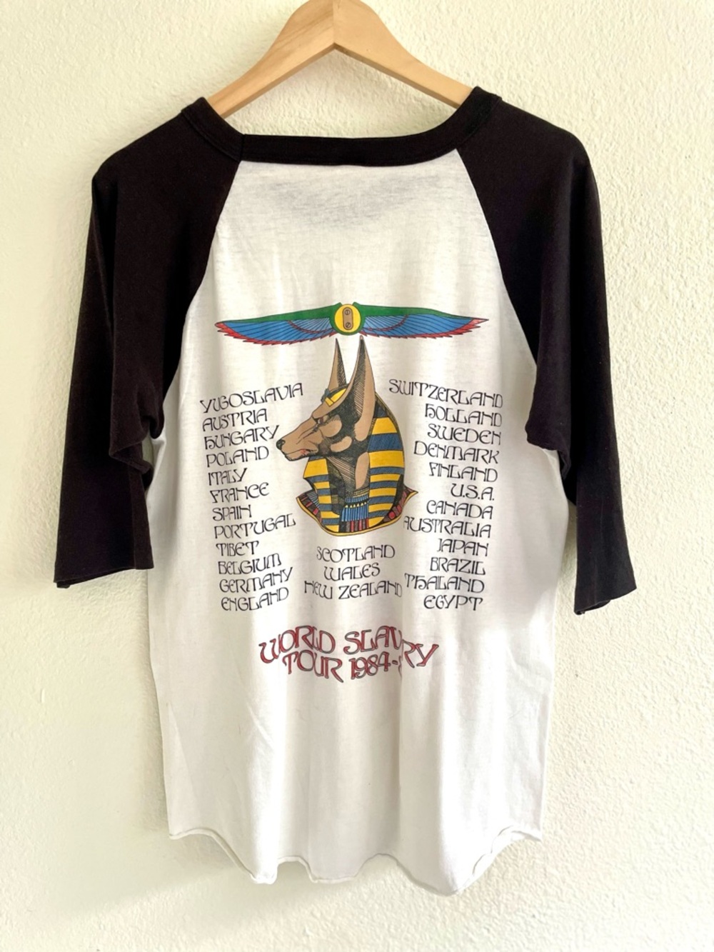 Vintage Iron Maiden Shirt 1984 World Slavery Tour Powerslave Raglan Jersey - Picture 5 of 10
